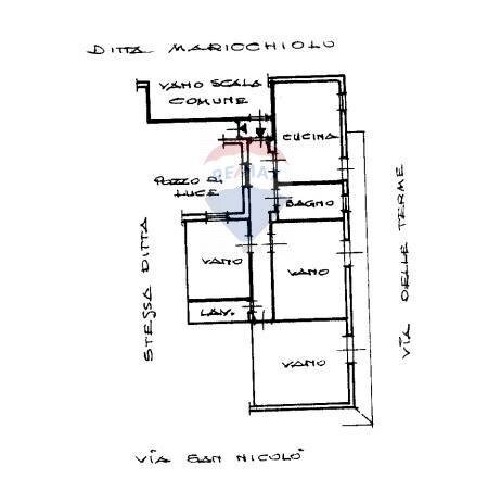 Pianta 2D - Trilocale via delle terme
 
40, Misterbianco - planimetria 1