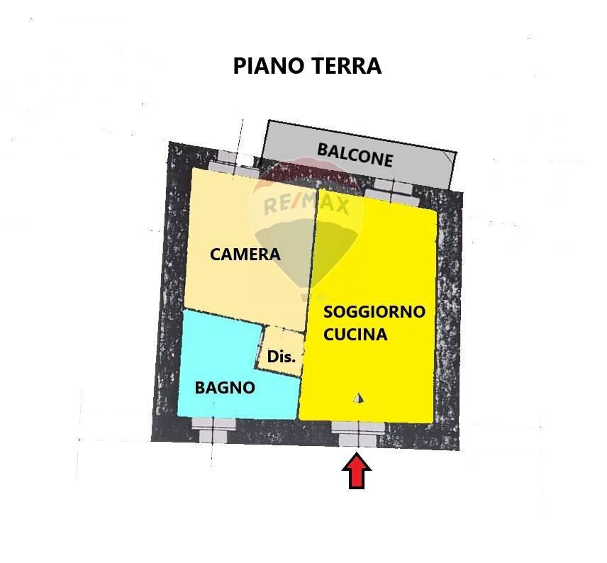 Pianta 2D - Bilocale Cataeggio, Val Masino - planimetria 1