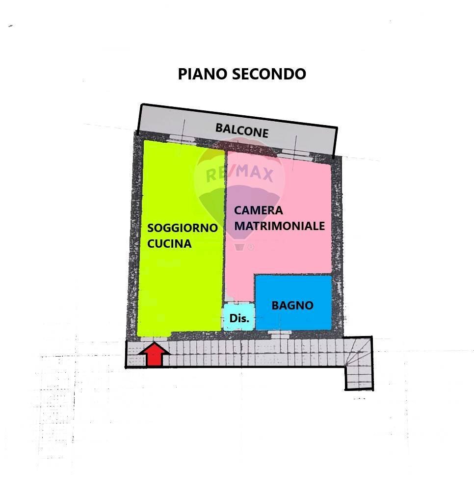 Pianta 2D - Bilocale Cataeggio, Val Masino - planimetria 1