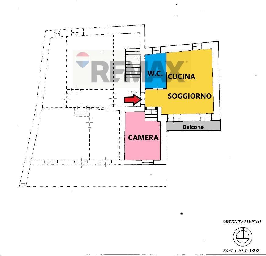 Pianta 2D - Bilocale via Arca Vuota Regoledo, Berbenno di Valtellina - planimetria 1