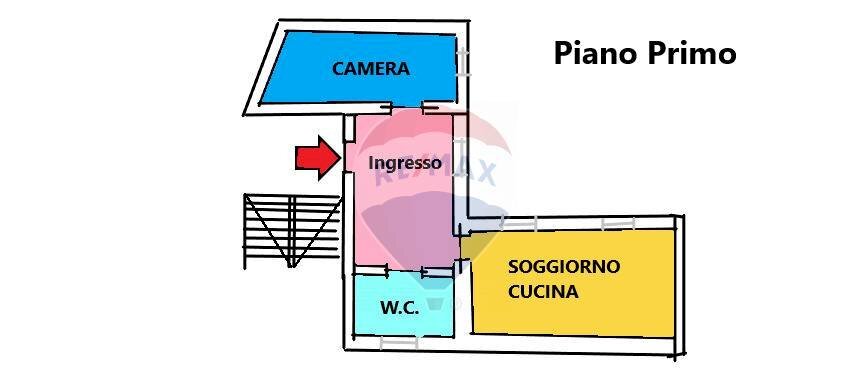 Pianta 2D - Two-room apartment via Arzo, Morbegno - floor plans 1
