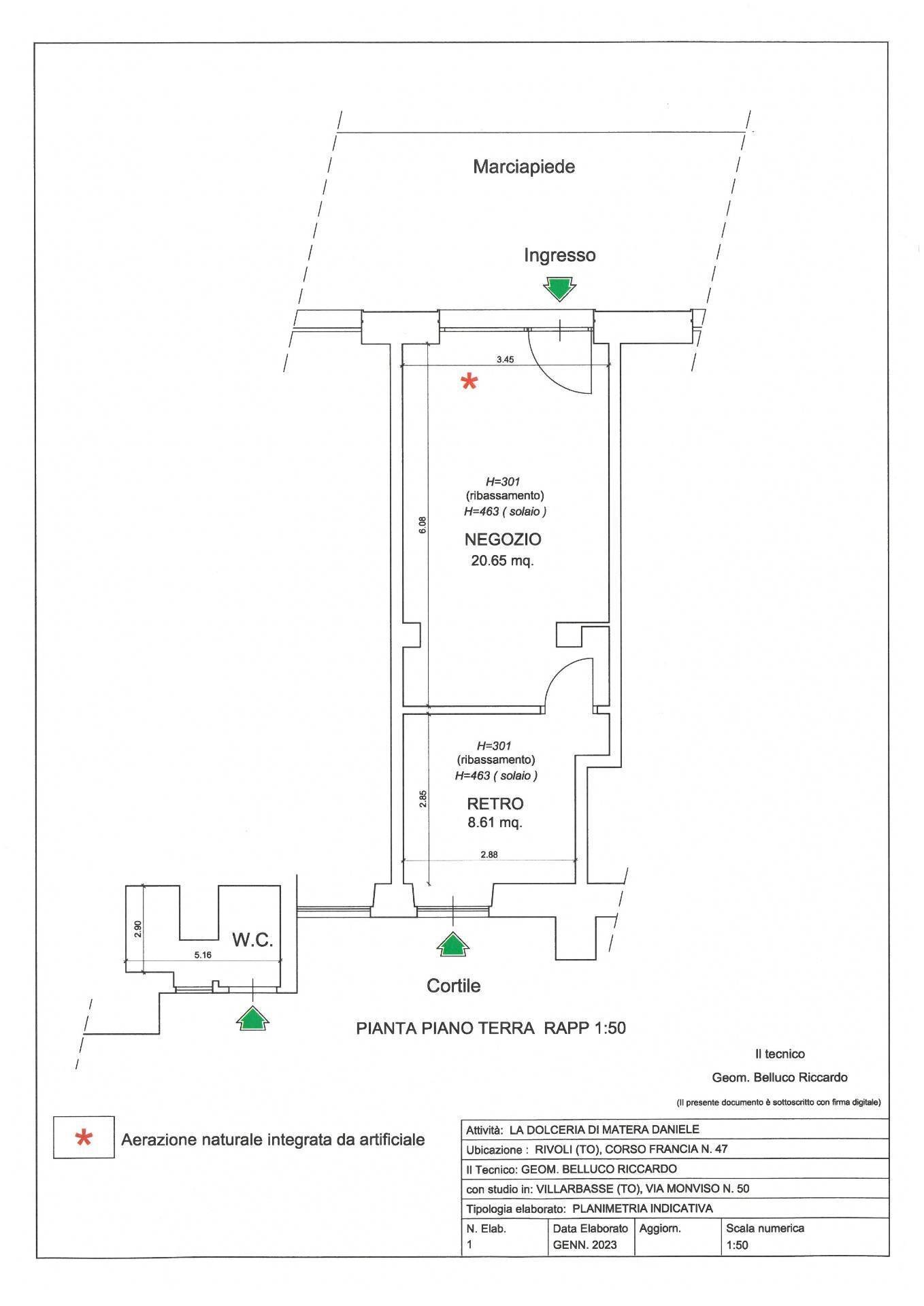 Foto 11 - Attività Commerciale CORSO FRANCIA
 
47, Rivoli - planimetria 1