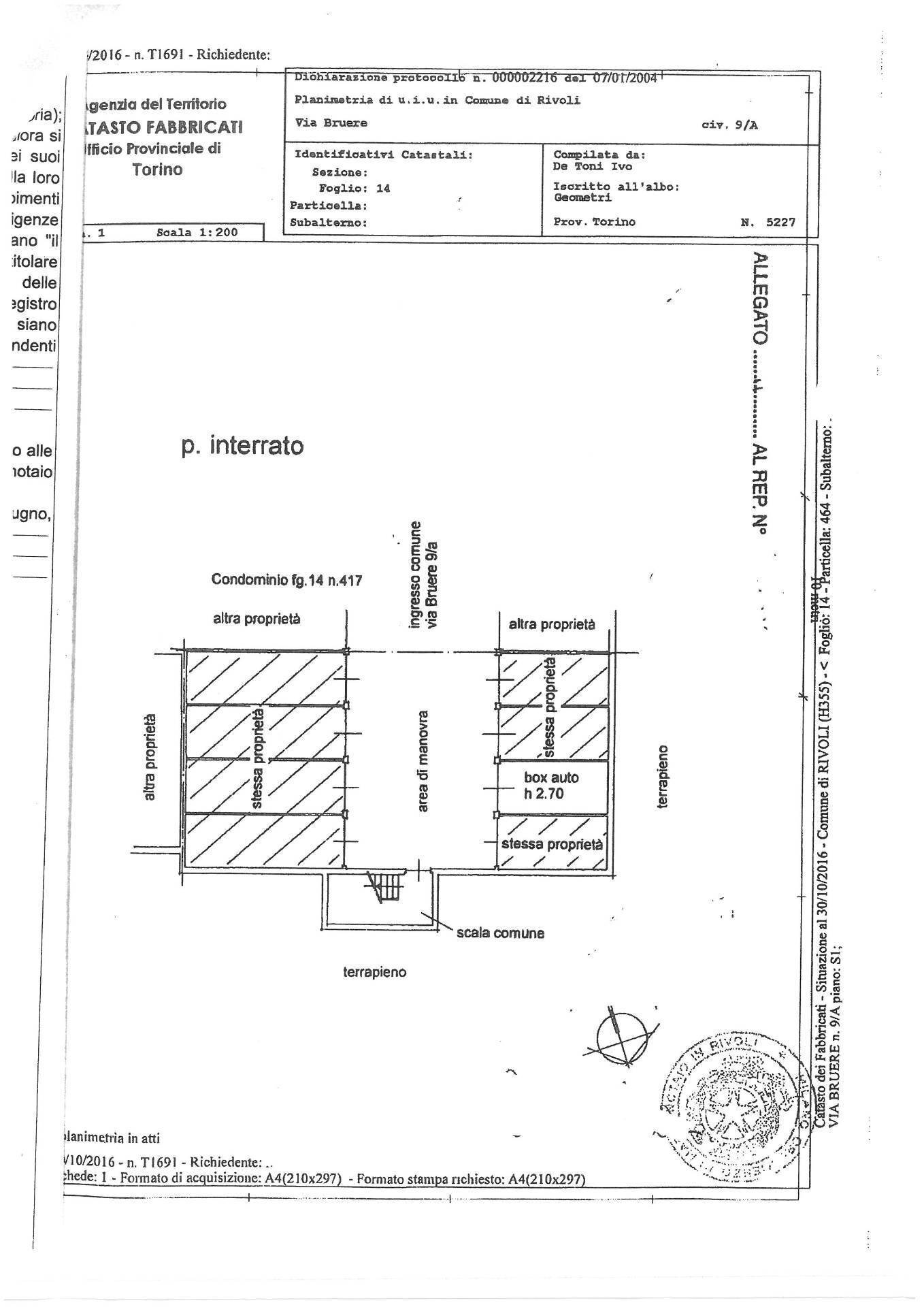 Foto 18 - Box VIA BRUERE
 
9/A, Rivoli - planimetria 1