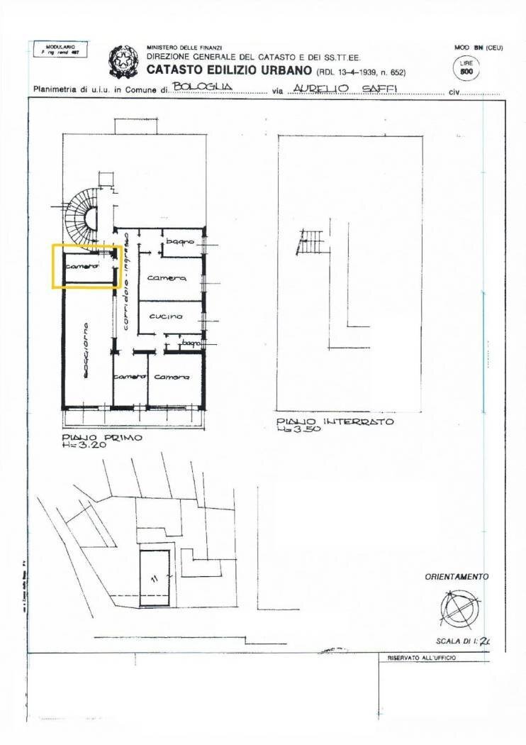Apartment via Aurelio Saffi, 63, Bologna (neighborhood Saffi) - floor plans 1