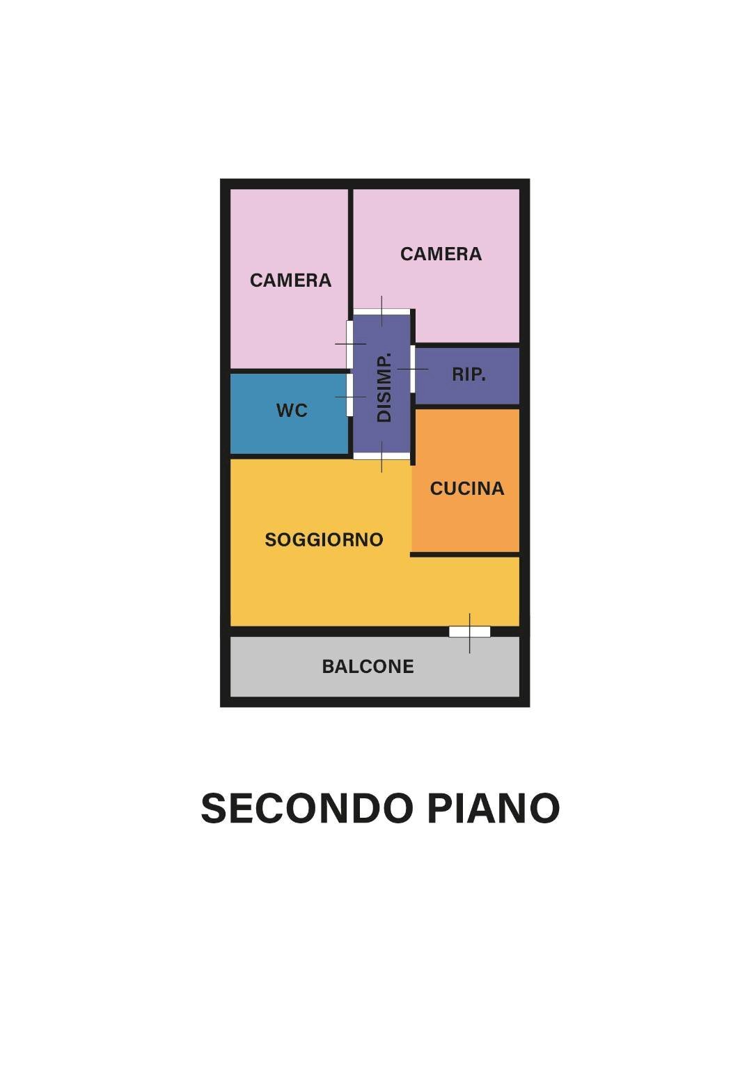 Three-room apartment via Alberto Pasini, Ravenna (neighborhood San Pietro in Vincoli) - floor plans 1