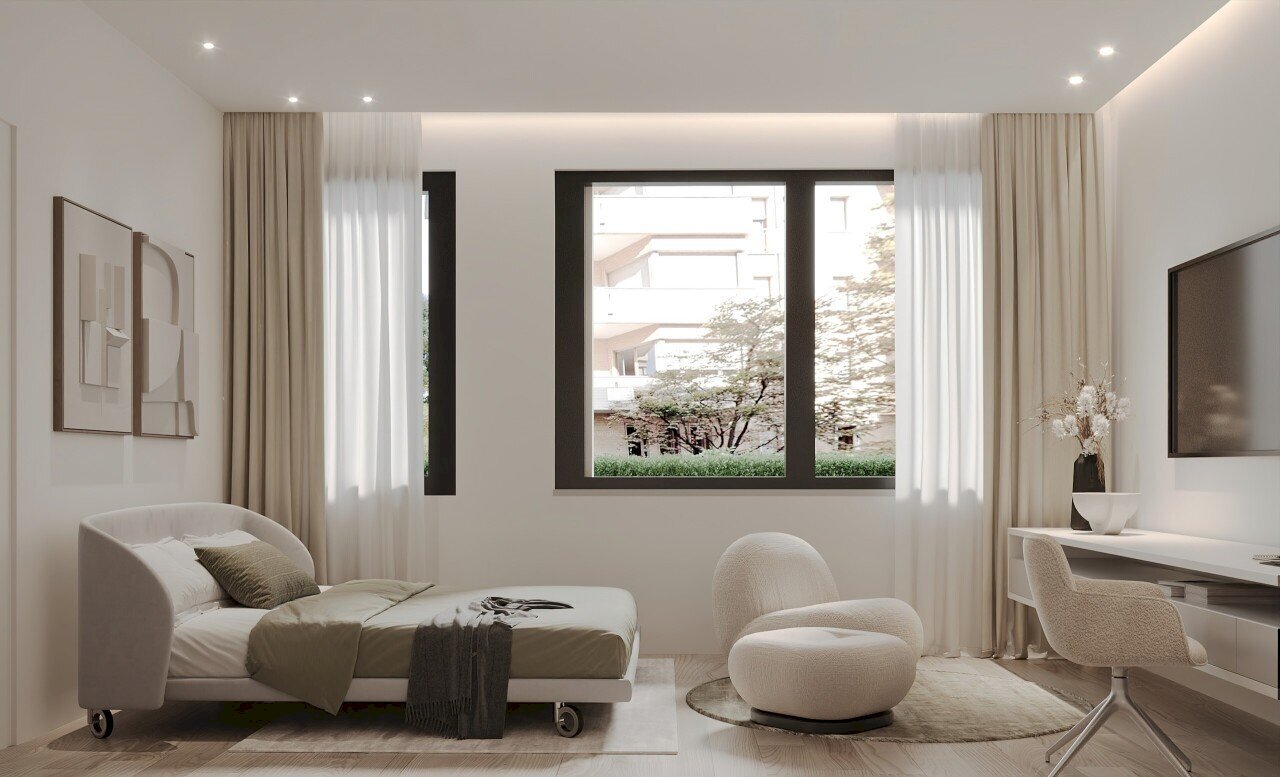 Render zona notte monolocale - Monolocale Viale Aldo Moro 44, Como - foto 2
