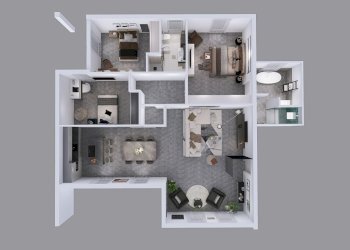 Rendering disposizione interna - Appartamento Corso Giacomo Matteotti, Castel San Giovanni - foto 1