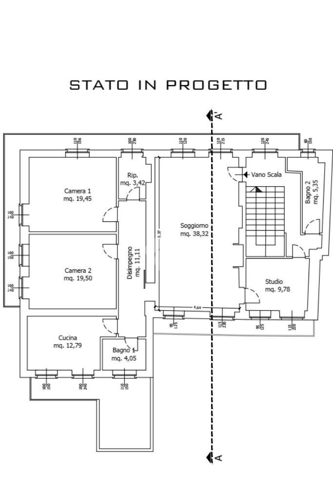 Apartment Via stura, Ciriè - floor plans 1