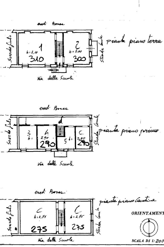 Semi-detached house Piazza rovere, Castagneto Po - floor plans 1