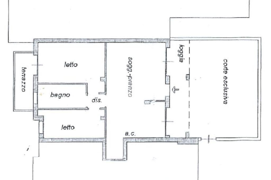 Three-room apartment Via San Bartolo, Santarcangelo di Romagna - floor plans 1