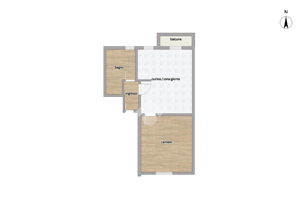 Two-room apartment Via Privata Gadames, Milano (neighborhood Gallaratese) - floor plans 1