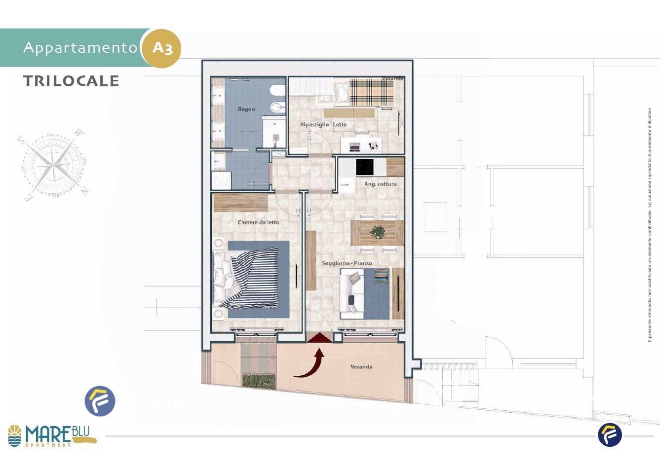 Foto 27 - Three-room apartment Viale Europa, Spotorno - floor plans 1