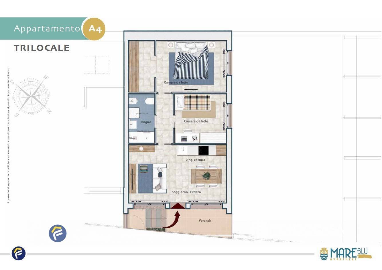 Foto 14 - Trilocale Viale Europa, Spotorno - planimetria 1