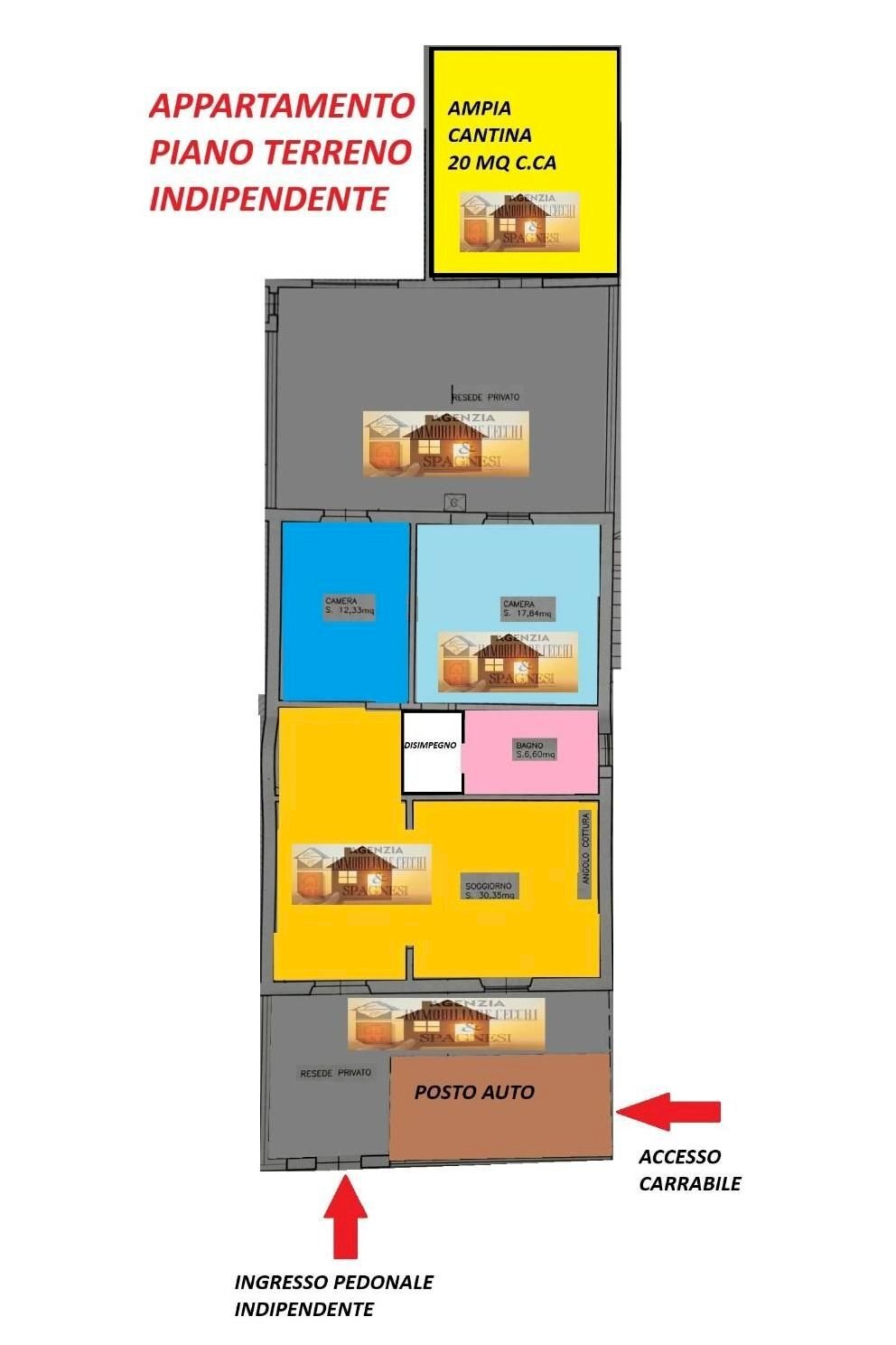 Four-room apartment via Pistoiese, Campi Bisenzio - floor plans 1