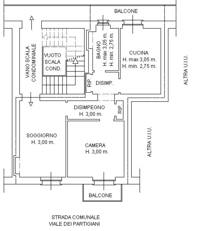 Trilocale viale dei Partigiani, 86, Asti - planimetria 1