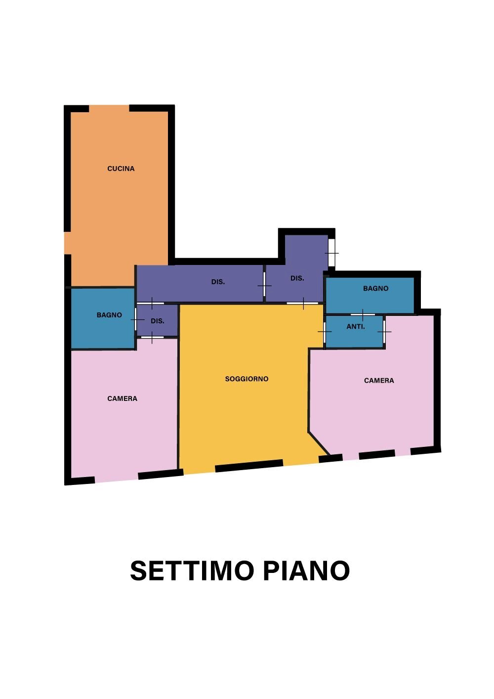 Quadrilocale via Ravegnana, Forlì - planimetria 1