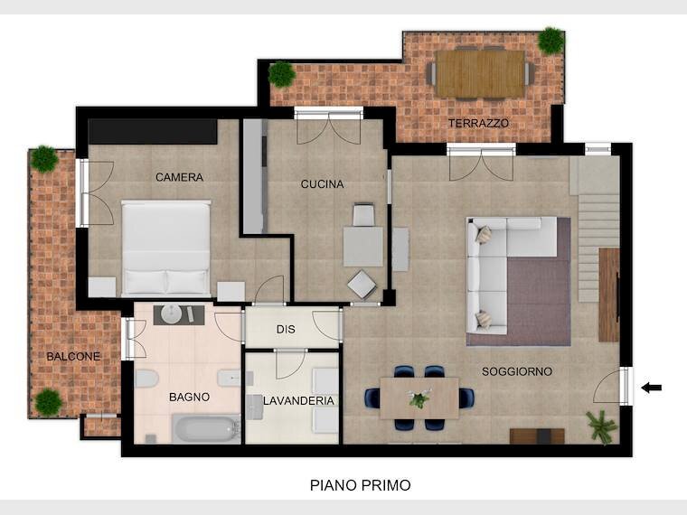 Appartamento Via Cavour, 46, Poirino - planimetria 1