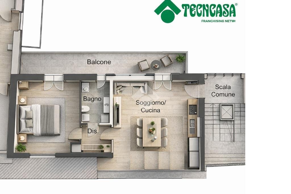Two-room apartment Corso italia, Gassino Torinese - floor plans 1