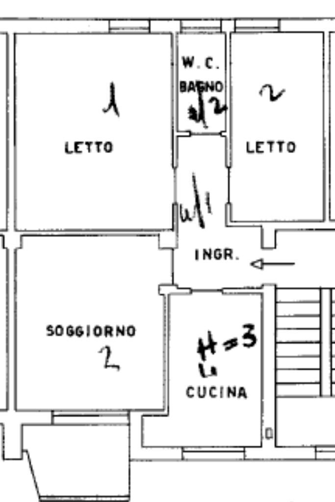 Trilocale Via Palanzone, Milano (zona Niguarda) - planimetria 1
