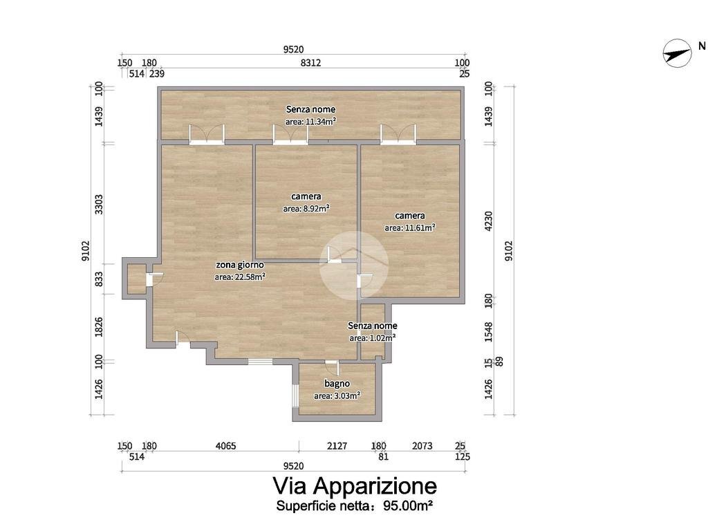 Quadrilocale Via Apparizione, Genova (zona Borgoratti) - planimetria 1