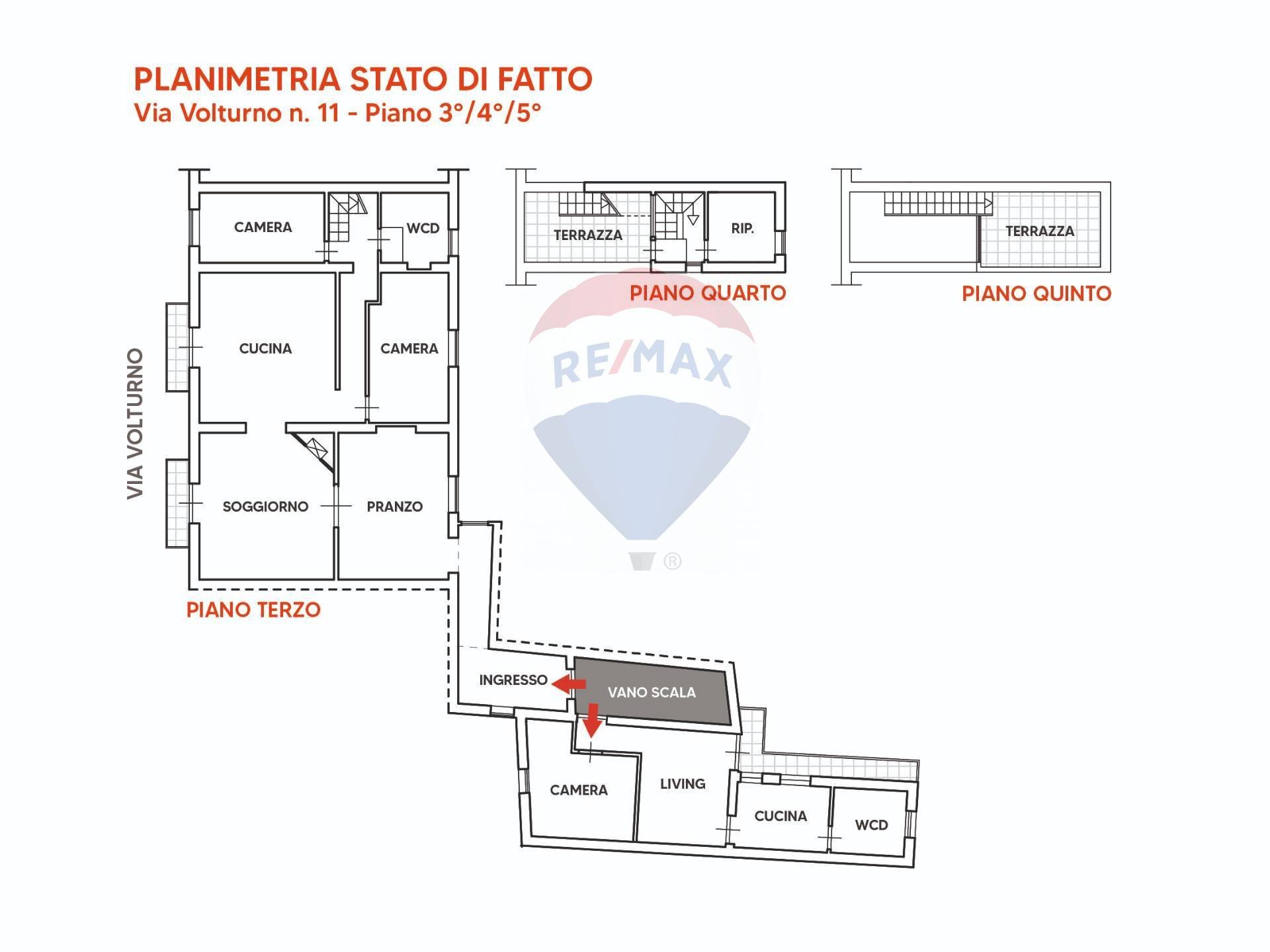 Pianta 2D - Appartamento Via Volturno
 
36, Palermo - planimetria 1