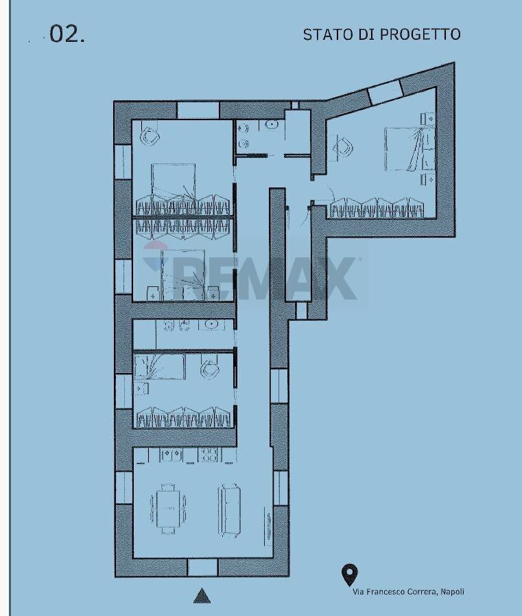 Pianta 2D - Apartment Via Francesco Saverio Correra, Napoli - photo 3