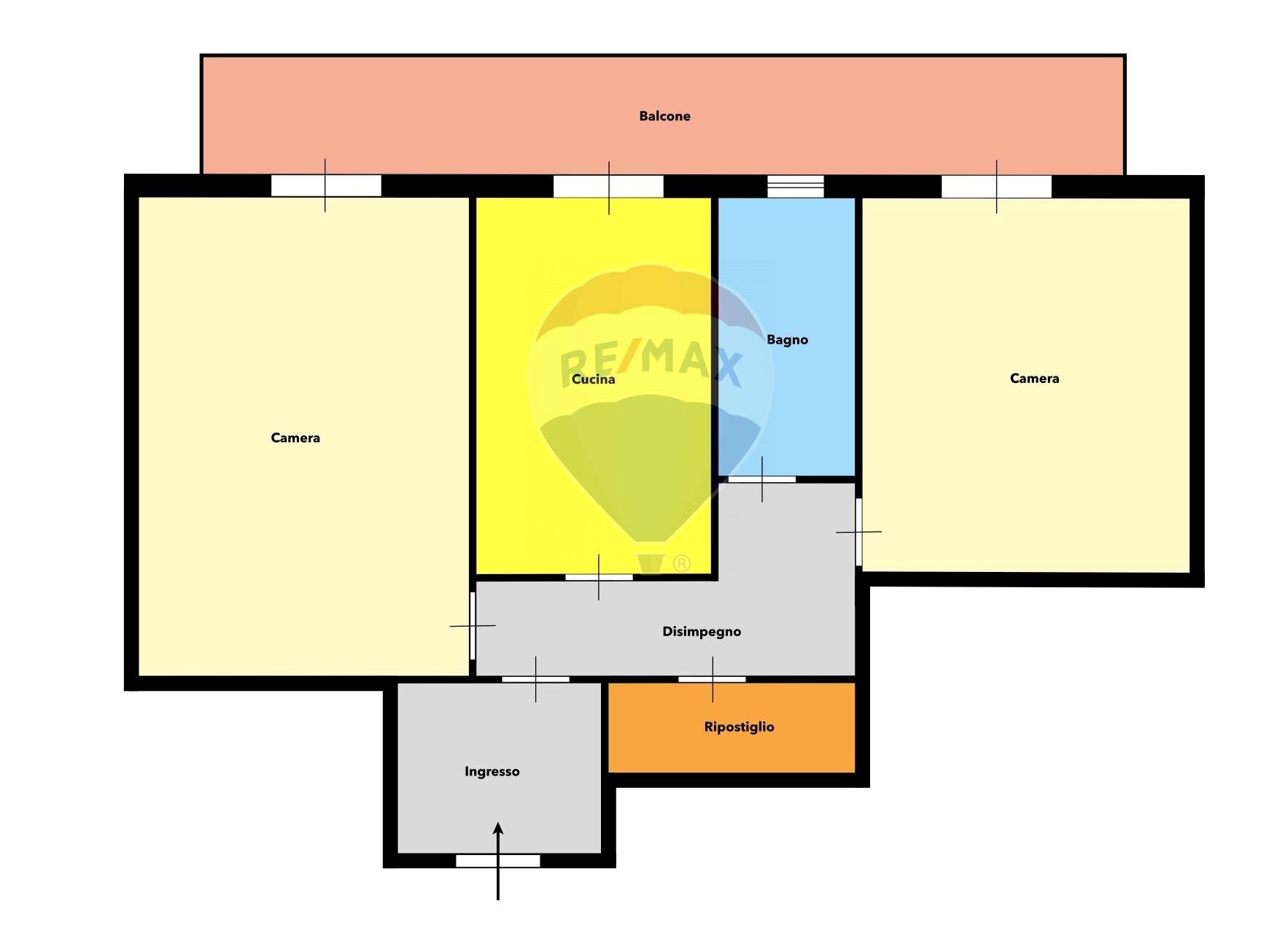 Pianta 2D - Trilocale CORSO EUROPA
 
382, Villaricca - planimetria 1