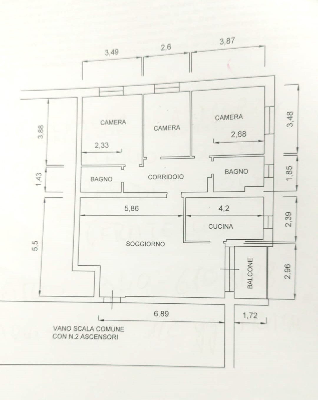 Quadrilocale via Pavia, Modena (zona Morane - Contrada) - planimetria 1