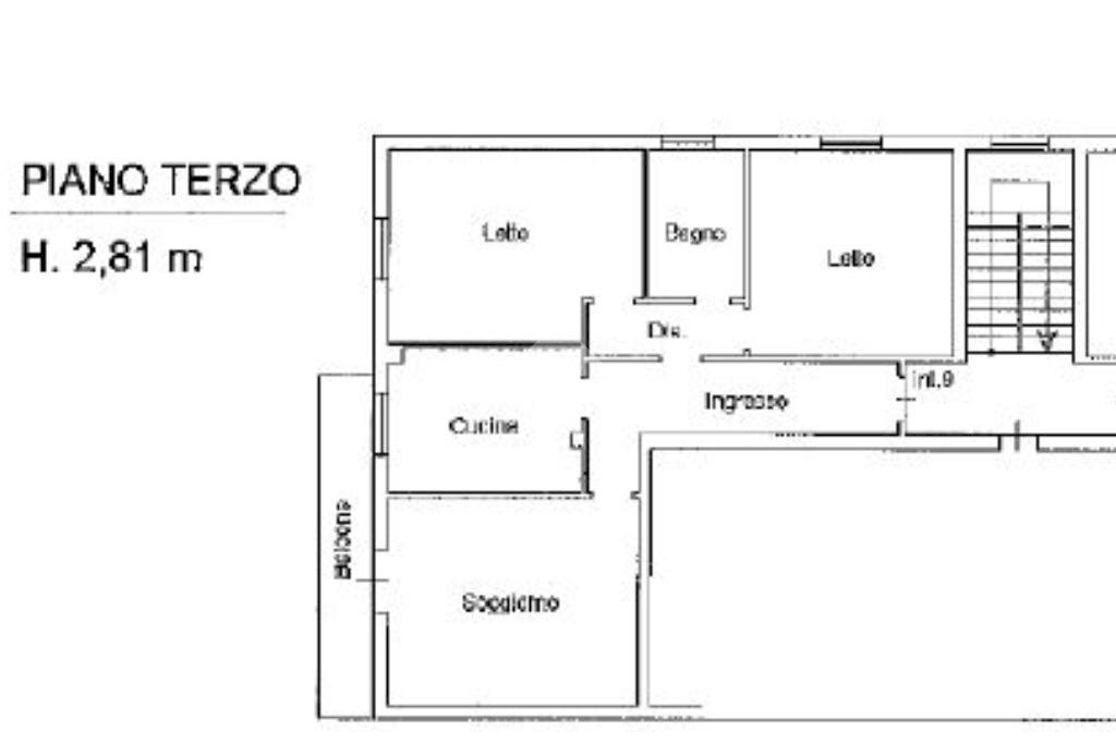 Three-room apartment Via meschiari e saetti, Carpi - floor plans 1