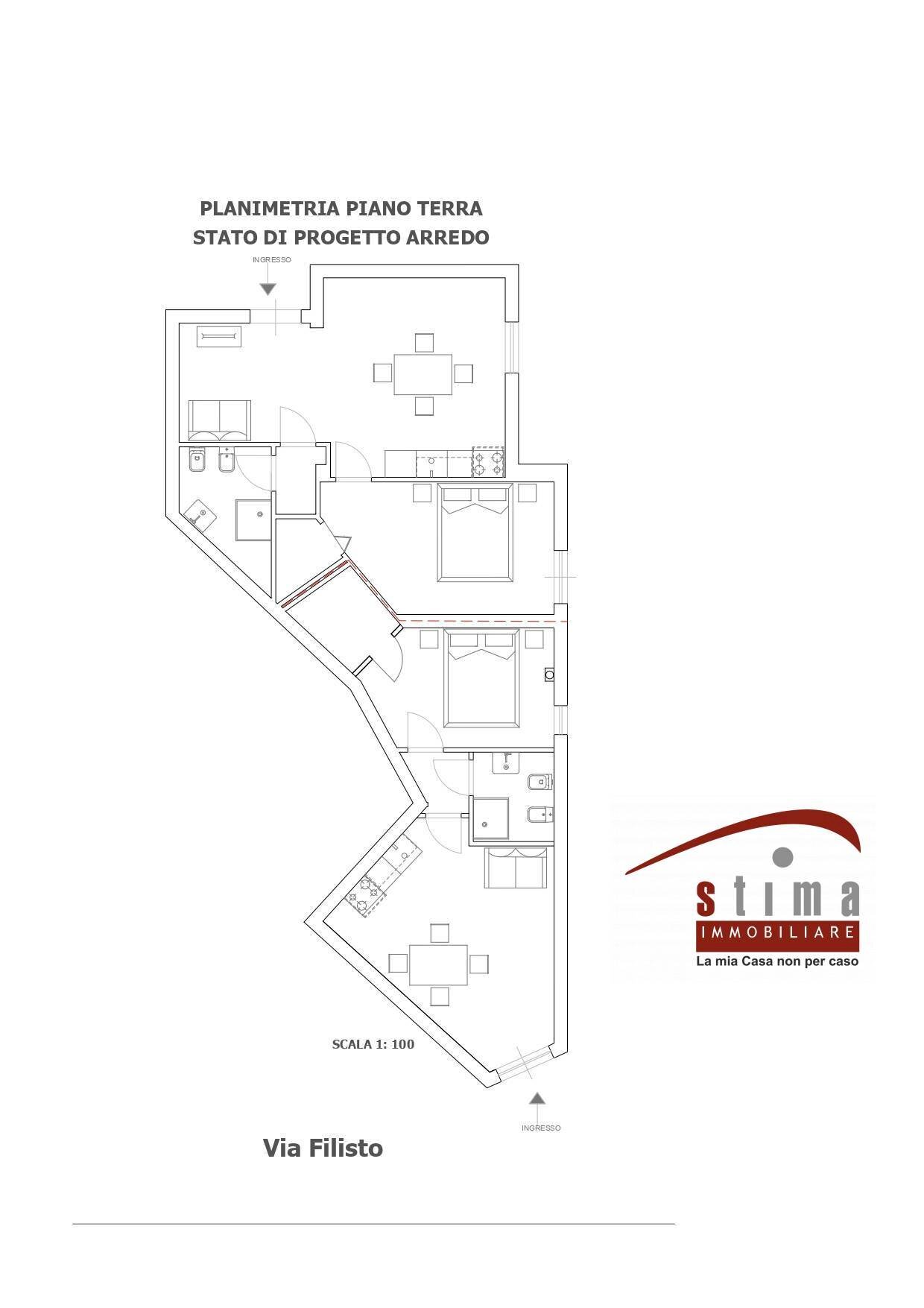 Foto 7 - Bilocale via filisto
 
184, Siracusa - planimetria 1