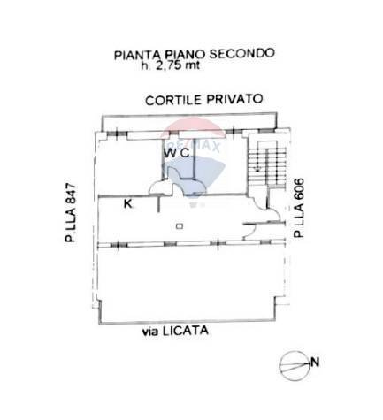 Pianta 2D - Trilocale via Licata, Lentini - planimetria 1