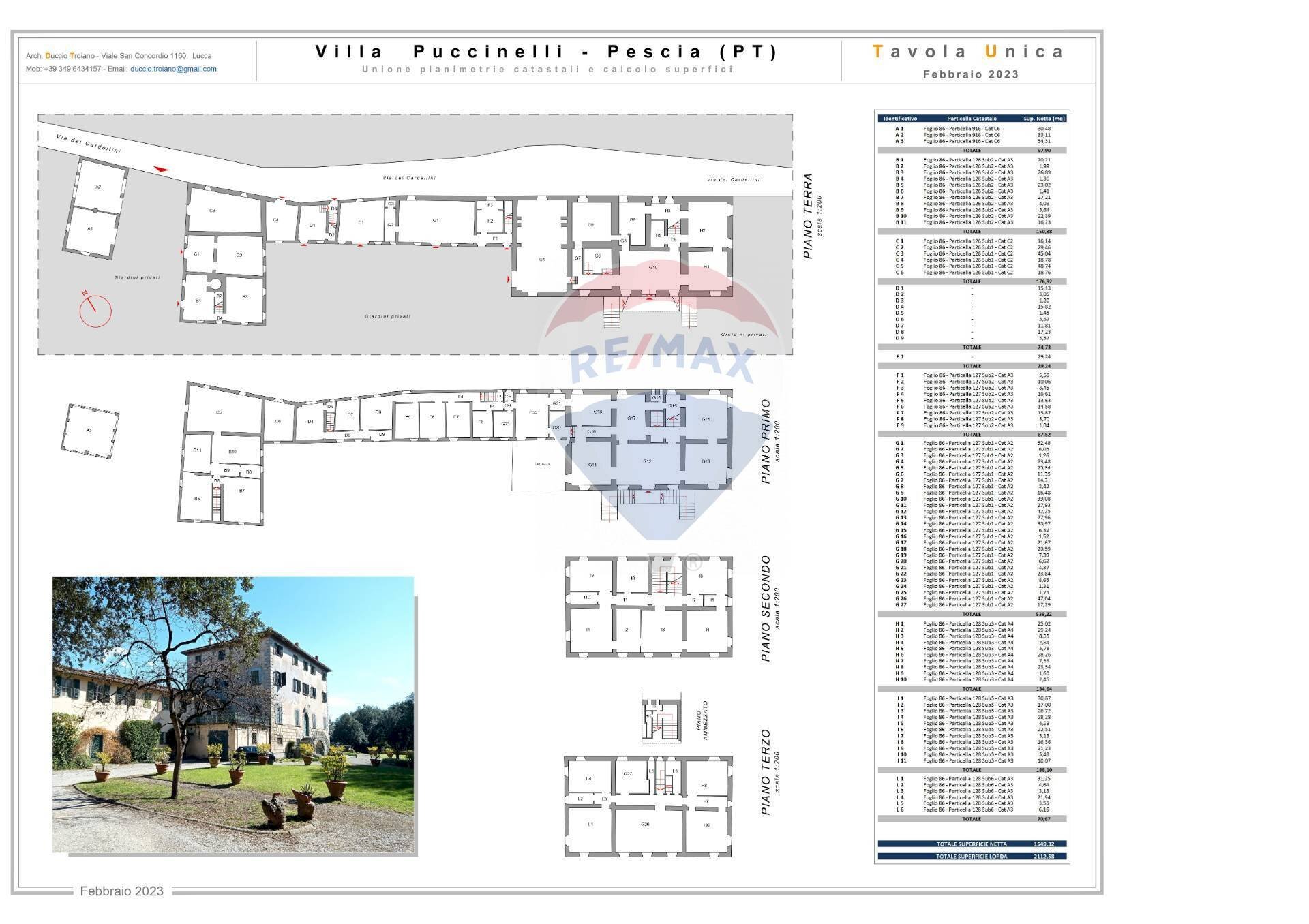 Pianta 2D - Villa Pescia - planimetria 1