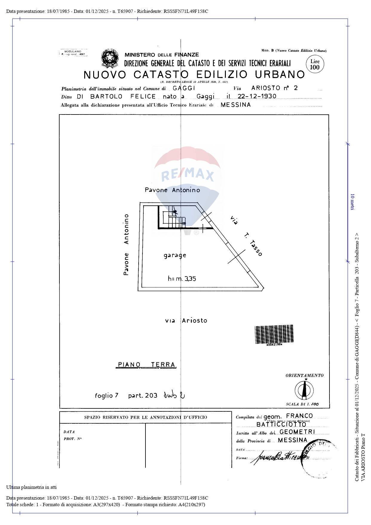 Pianta 2D - Casa indipendente via torquato tasso
 
9, Gaggi - planimetria 1