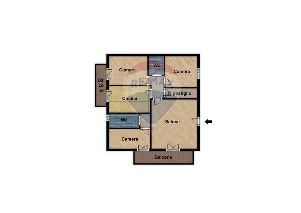Pianta 2D - Quadrilocale Via Altofonte
 
150A, Monreale - planimetria 1