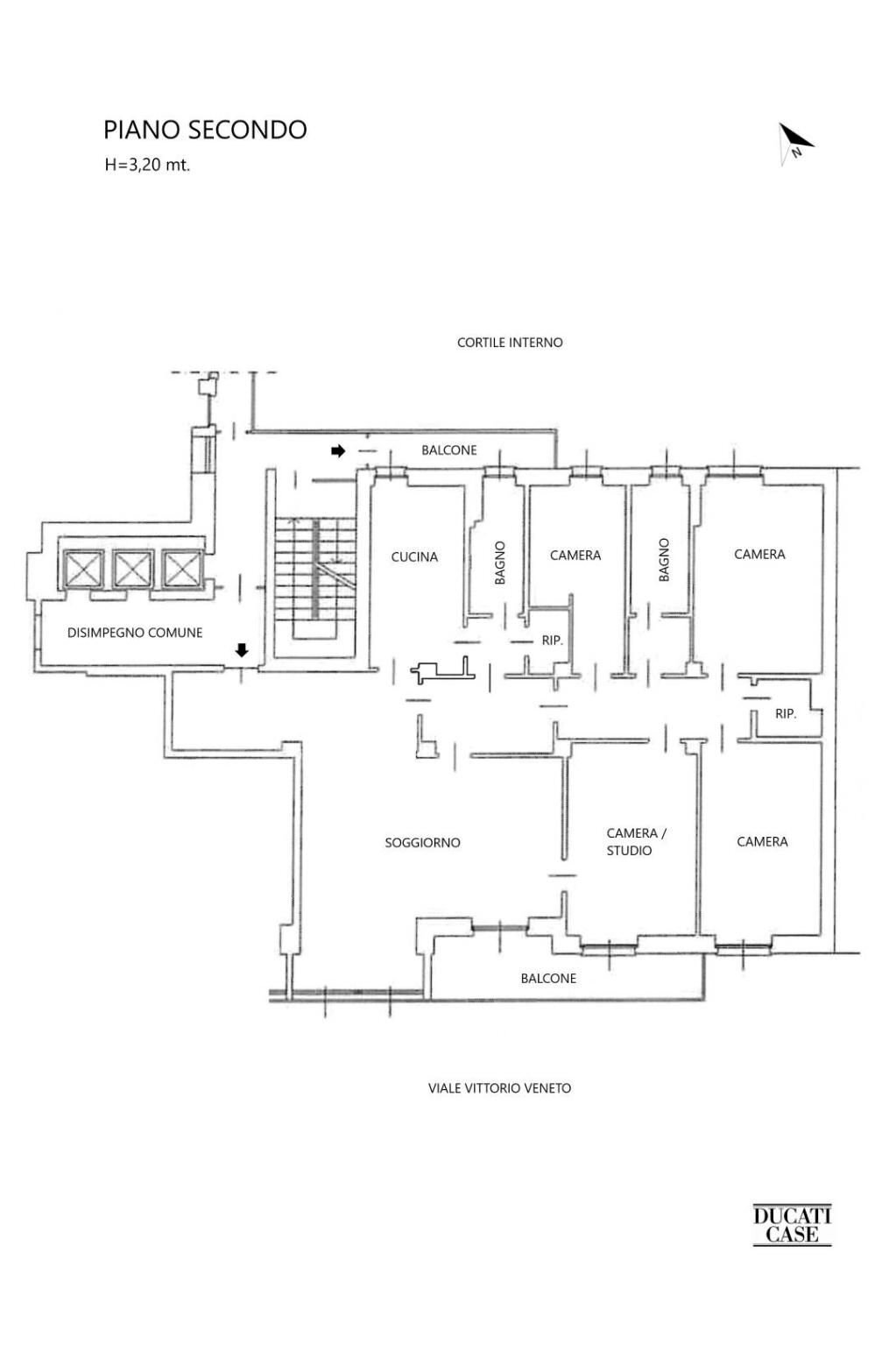 Appartamento viale Vittorio Veneto, Milano - planimetria 1