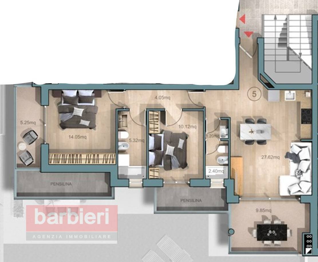 Foto 10 - Trilocale Via Del Correggio
 
23, Cervia - planimetria 1