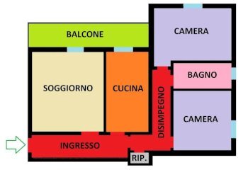 Planimetria - Four-room apartment Castello d'Argile - photo 16