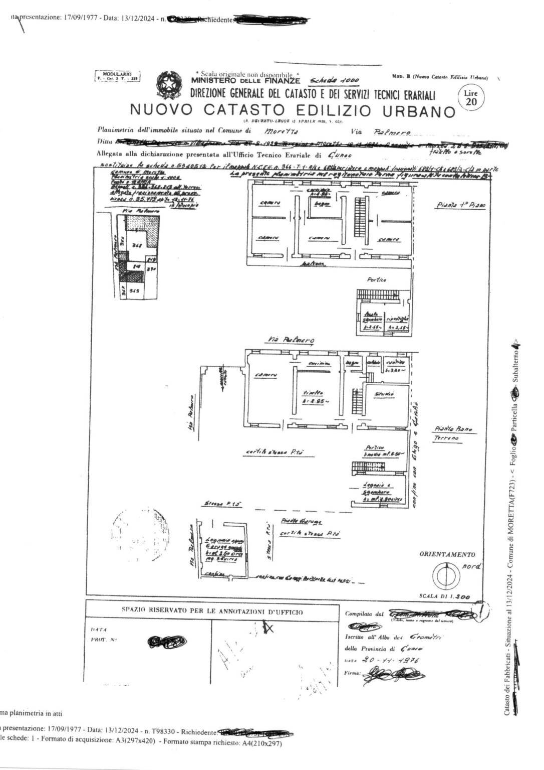 Villa via Giovanni Maria Palmero, 21, Moretta - floor plans 1