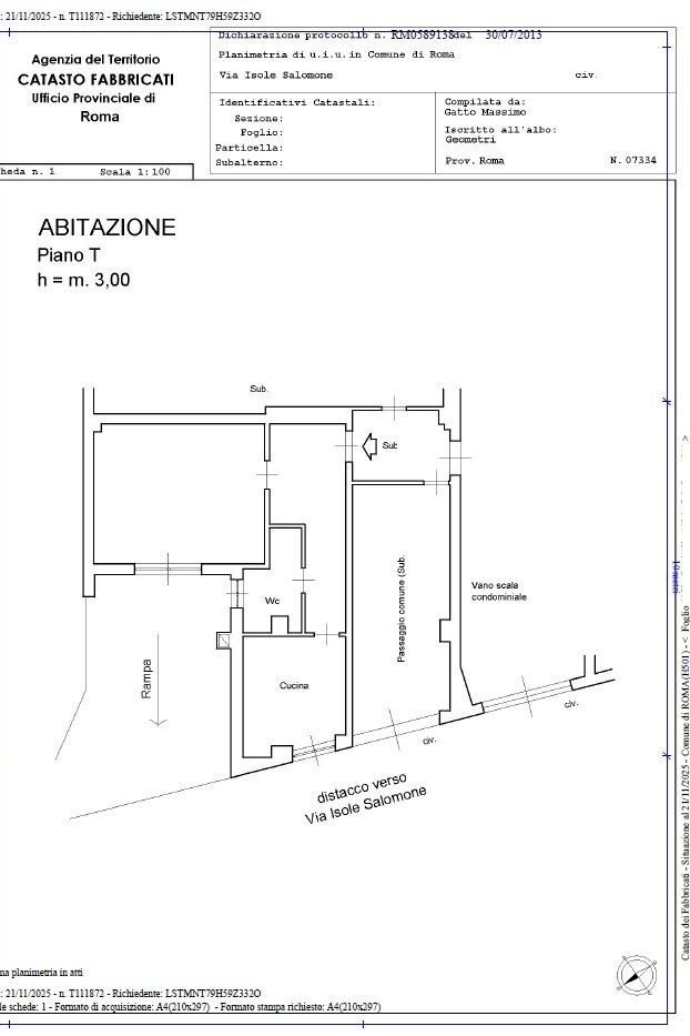 Monolocale via Isole Salomone, Roma (zona Lido di Ostia) - planimetria 1