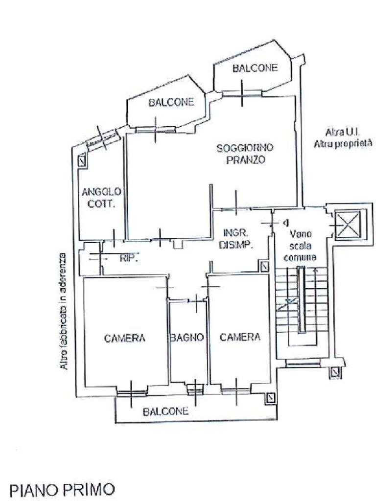Four-room apartment Via Pellegrino Pellegrini, Novara - floor plans 1