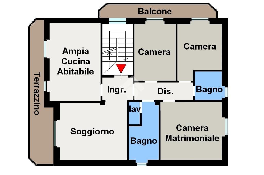 Four-room apartment Via Piemonte, Carugate - floor plans 1