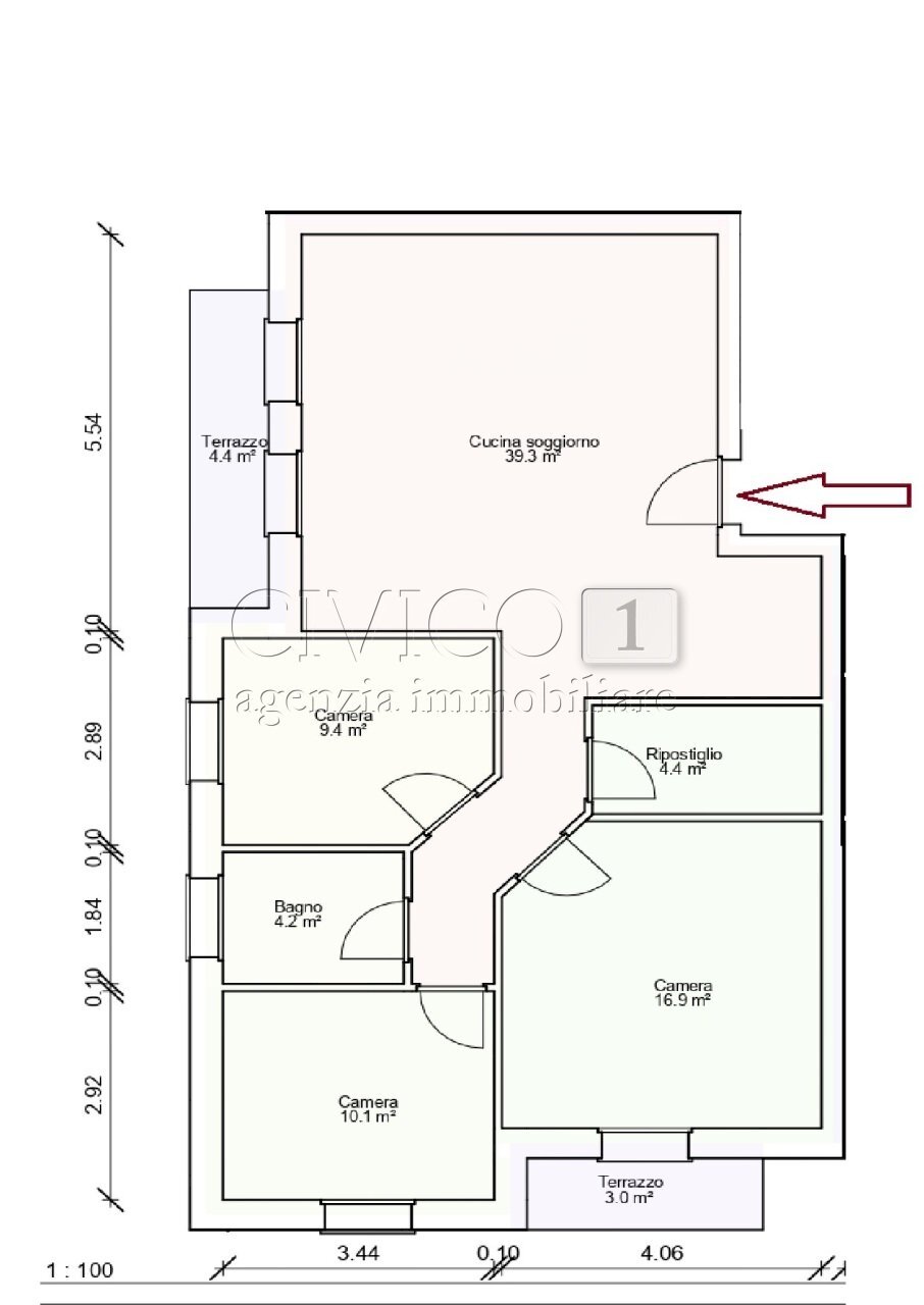 PLANIMETRIA TRICAMERE 1.jpg - Appartamento via str. Lovolo, Albettone - planimetria 1