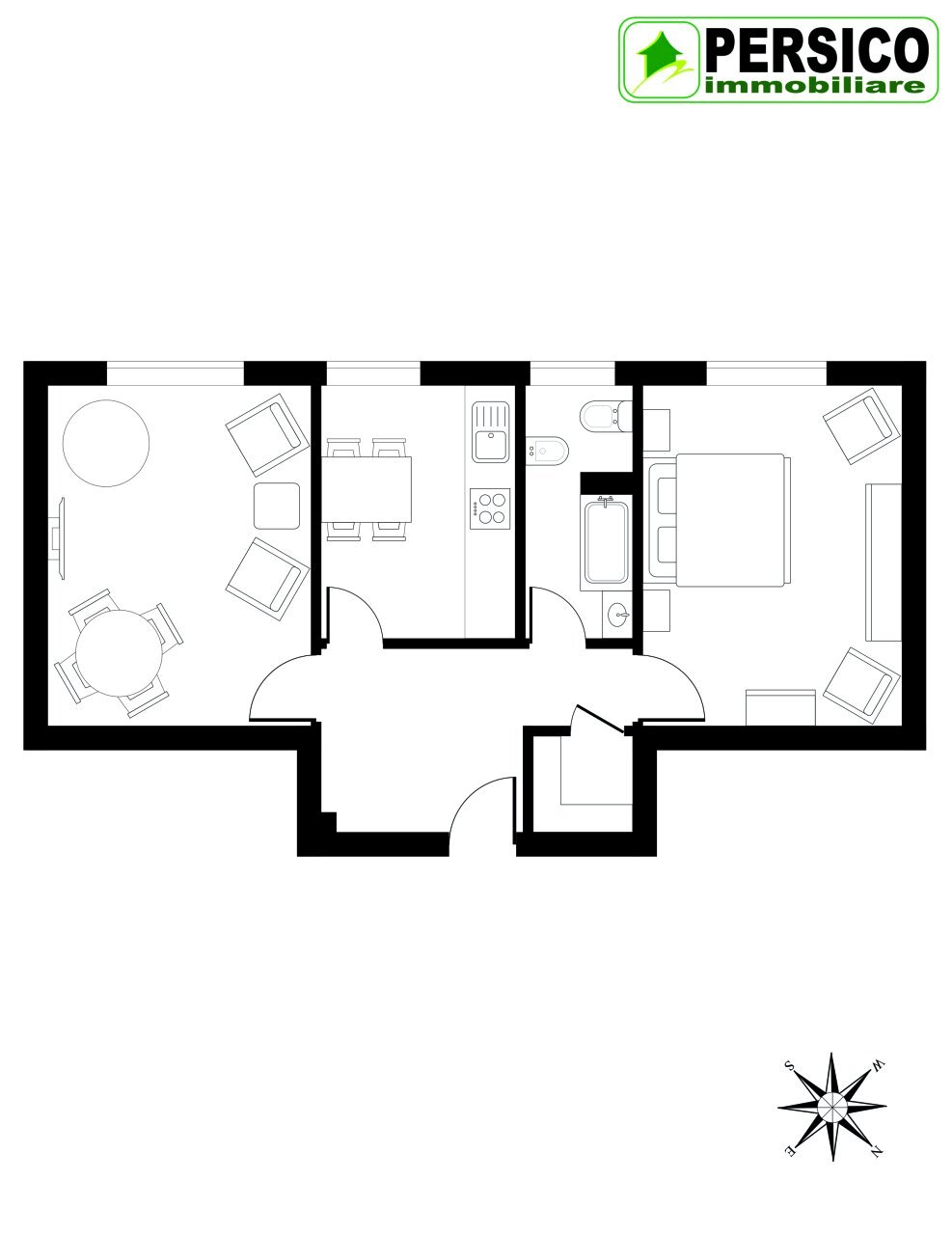 planimetria - Two-room apartment Corso Matuzia 149, Sanremo - floor plans 1