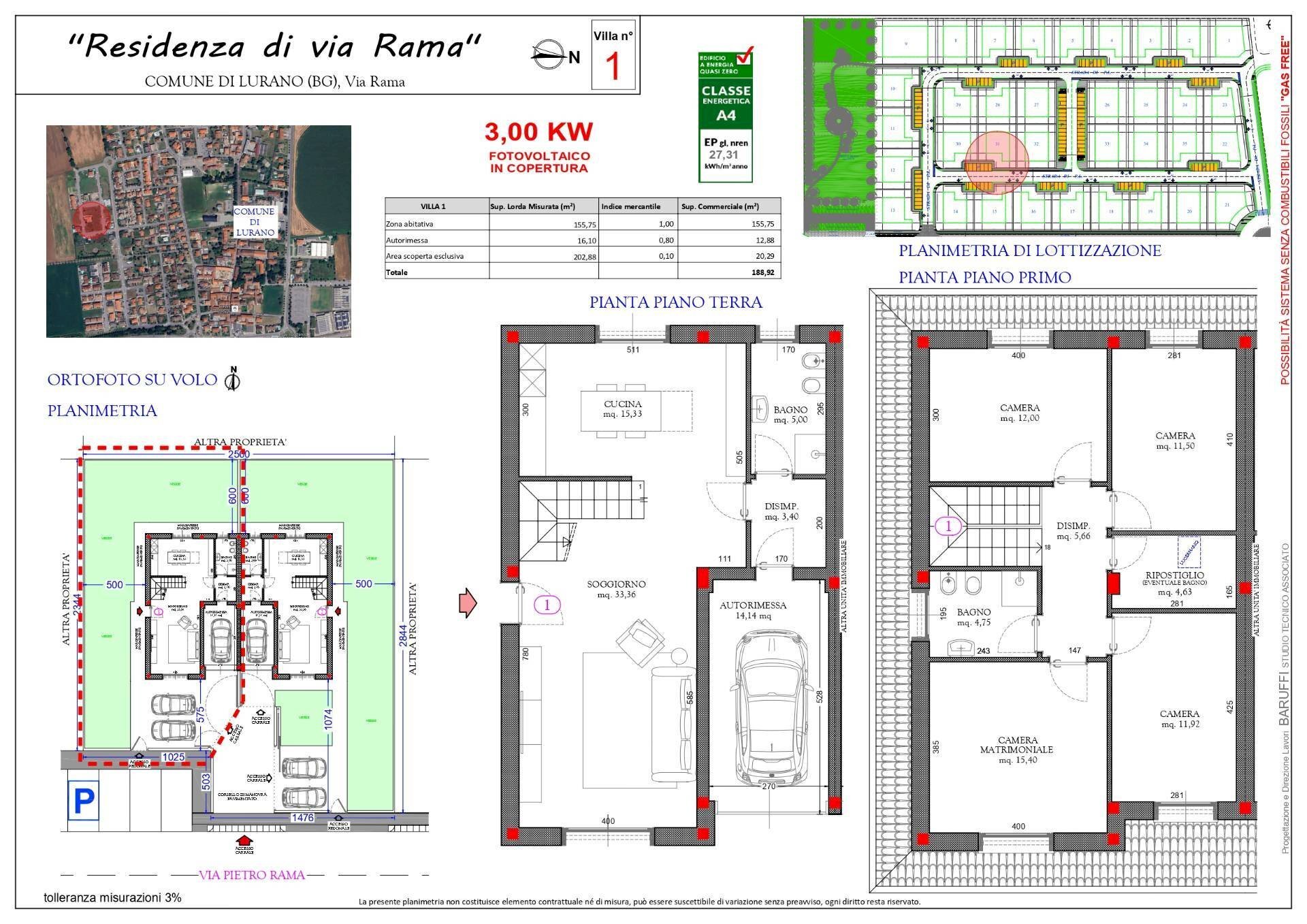 Foto 12 - Casa semi indipendente Lurano - planimetria 1
