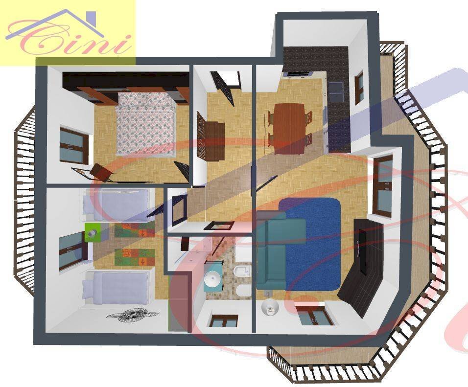 Foto 37 - Trilocale via per cassina, Moggio - planimetria 1