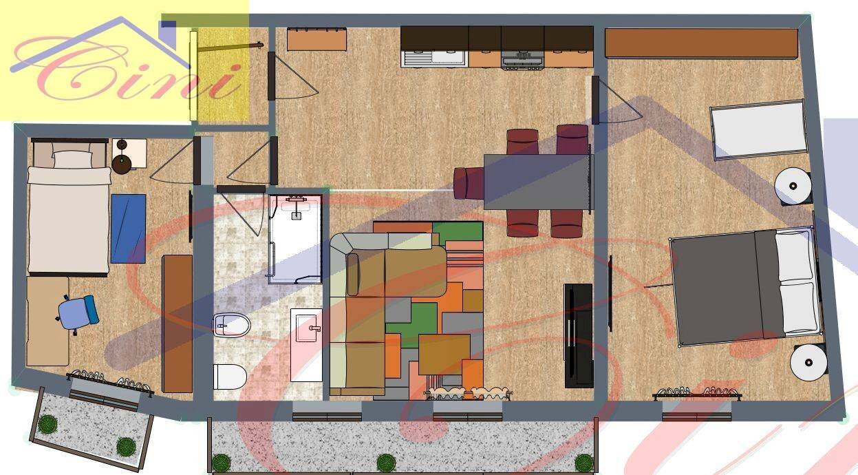 Foto 24 - Trilocale VIA ROMA, Vercurago - planimetria 1