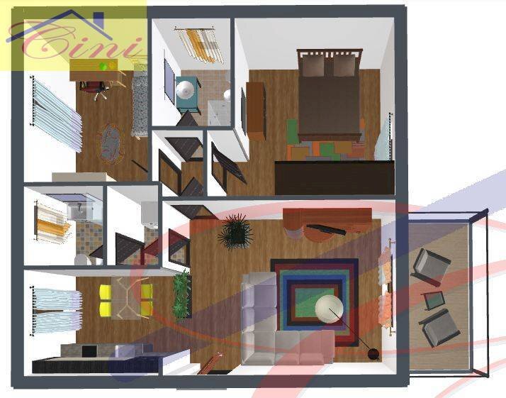 Foto 46 - Trilocale VIA E. POZZONI, Caprino Bergamasco - planimetria 1