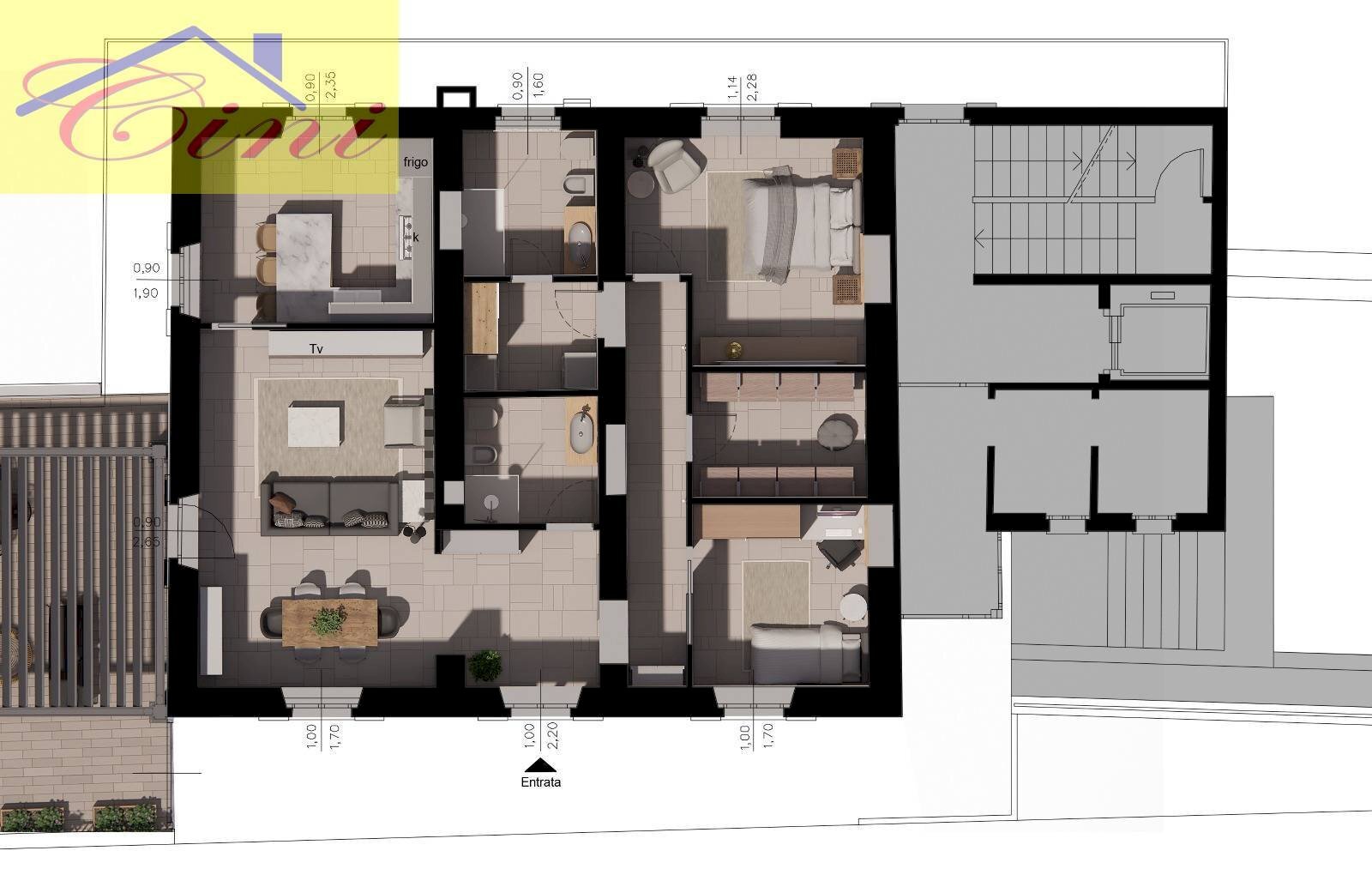 Foto 14 - Trilocale VIA ROMA, Caprino Bergamasco - planimetria 1