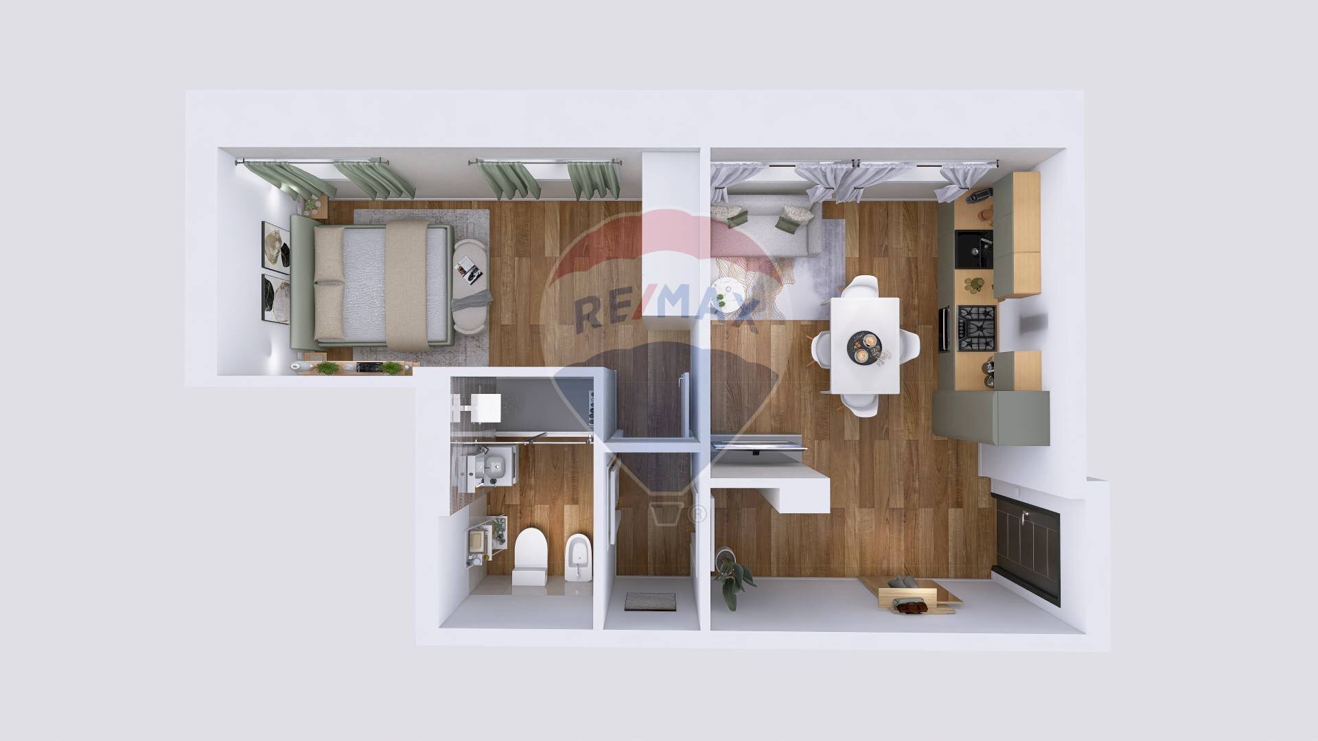 Pianta 3D - Bilocale Via Privata Paruta
 
28, Milano - planimetria 1