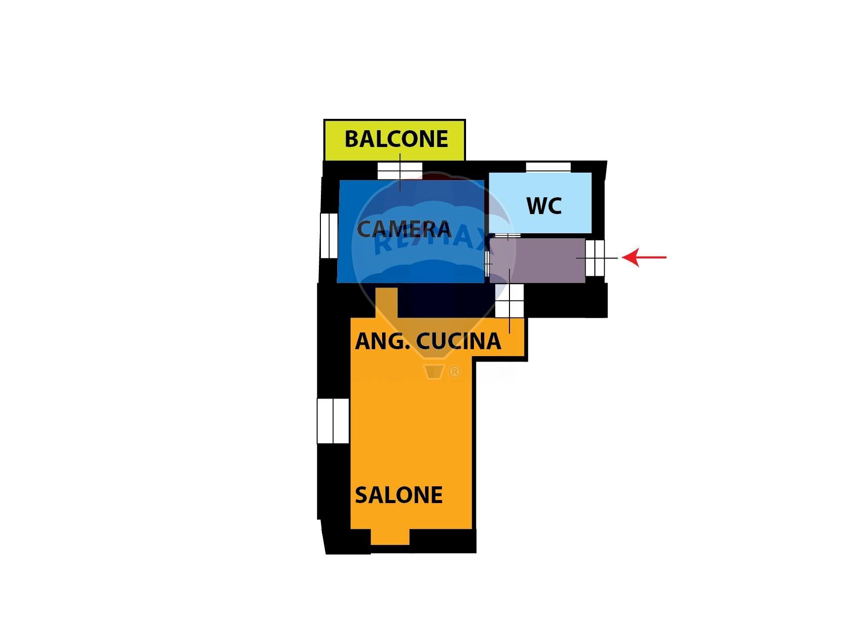 Pianta 2D - Two-room apartment via Vittoriio Emanuele III, Napoli - floor plans 1